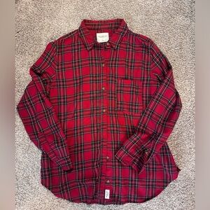 Women’s Abercrombie Soft AF plaid Flannel Button Up Shirt XL
